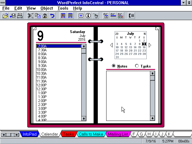 InfoCentral 1.10 - Calendar